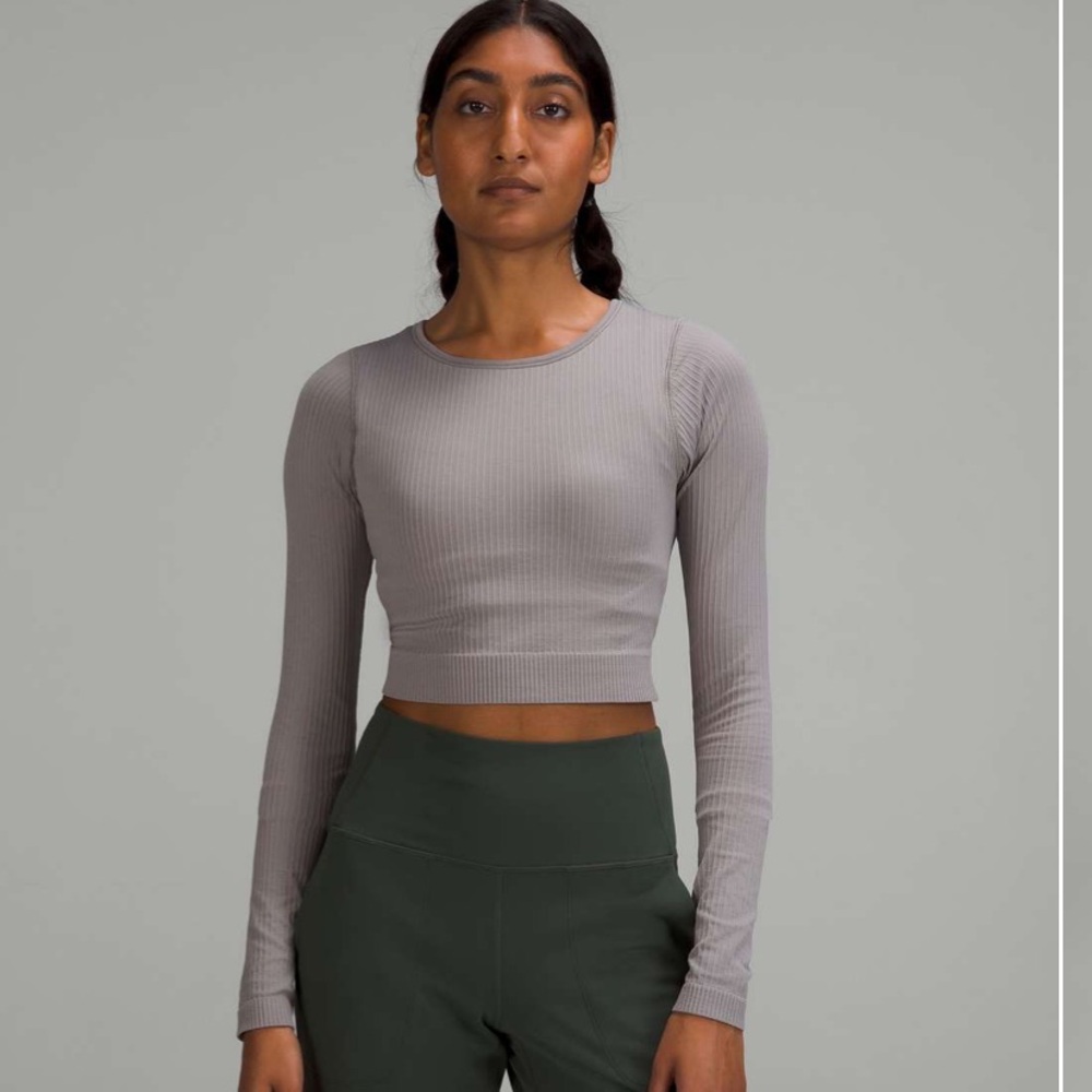 NWT Lululemon Ebb to Street Long Sleeve Shirt Gull Grey size 4